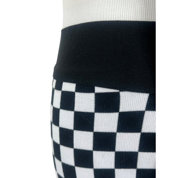 Checkered Black & White Buckle Front Crop Top & Mini Skirt Rave EDM 2 Piece Set - Picture 7 of 16